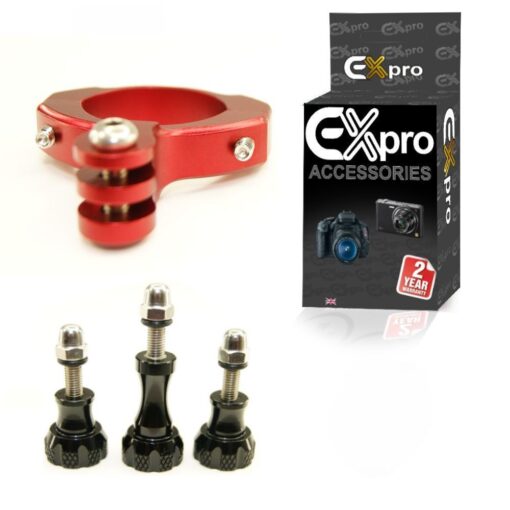 Ex-Pro® Bike Motorcycle Bicycle Aluminium above Handlebar mount adapter for Gopro HD Hero3+ Hero3 Hero2 - Red / Black