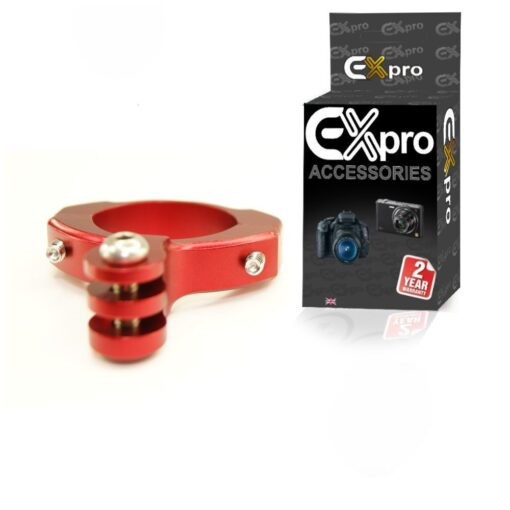 Ex-Pro® Bike Motorcycle Bicycle Aluminium above Handlebar mount adapter for Gopro HD Hero3+ Hero3 Hero2 - Red