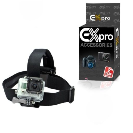 Ex-Pro® GoPro HM2 Adjustable Head Strap Camera Mount support for GoPro Hero HD, 2, 3, 3+ & 4