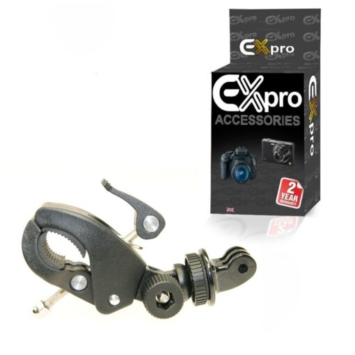 Ex-Pro® GoPro Clamp Crab Mount with 1/4" thread mount & GoPro Lateral mount for GoPro Hero, 2 HD, 3, 3+, 4 & Digital Cameras