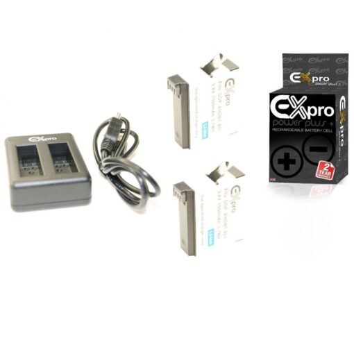 Ex-Pro GoPro AHDBT-401 Mini USB TC2 Dual (Twin)Fast Charger for GoPro Hero 4 [VALUE KIT] with 2 x GoPro Ultra 1500mAh AHDBT-401 Ba...