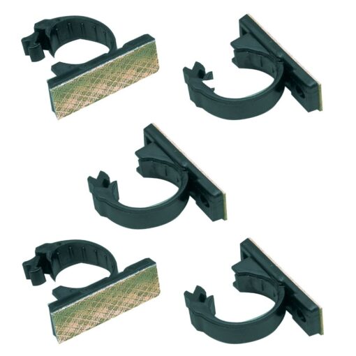 Ex-Pro® Self-adhesive 18mm cable TV/PC/Desk clamps Black [Pack of 20]