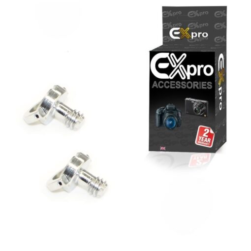 Ex-Pro® 1/4" inch Stainless Steel Plated D Ring for Tripod, Monopod, QR Quick Release Plate - Pack 2