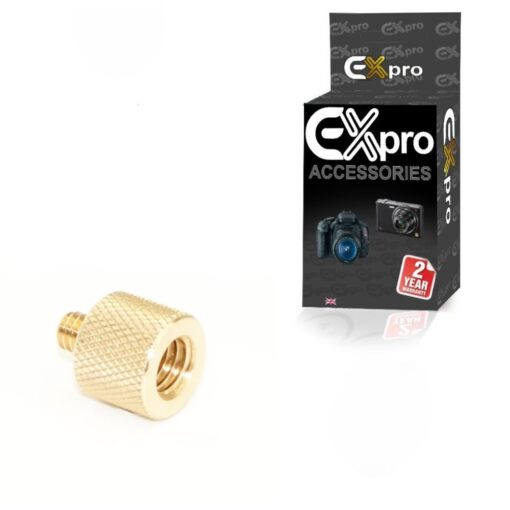 Ex-Pro® 3/8" inch Female to 1/4" 20 inch Brass Male Tripod Thread Adapter Reducer