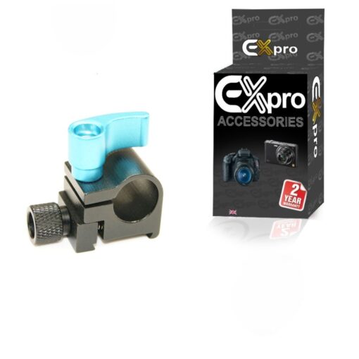 Ex-Pro® Cold Shoe 15mm Rod Clamp Rail Block for Stabiliser Flash Light DSLR Rig, Magic Arm, LCD Lighting etc..