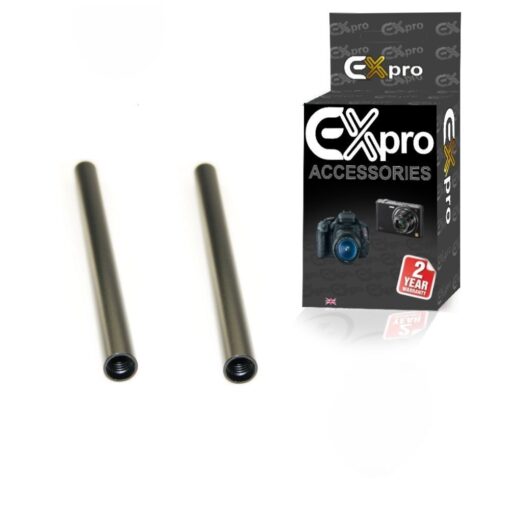 Ex-Pro® 15mm Rail Rod Black Aluminium Alloy 10cm 4" - Pack of 2
