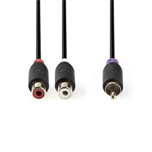 1 RCA Male to 2 Phono Female Splitter Y Adapter Cable/Lead-T Subwoofer Audio PRO