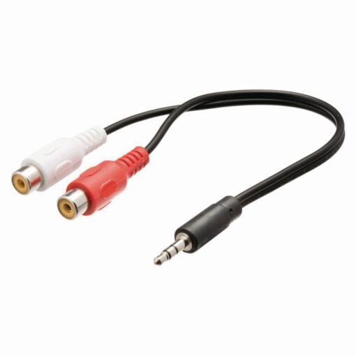 Jack stereo audio adapter cable 3.5 mm male to 2x RCA female 0.20 m black