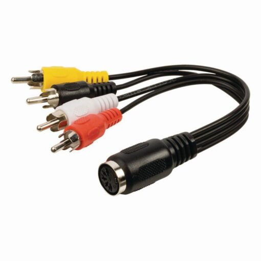 Nedis 0.2m 4x RCA Male to 5 Pin Din Female Din Audio Adapter Cable - Black