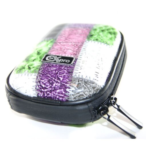 Ex-Pro® Expression Collection -  Patchwork - Hard Clam Shock proof Digital Camera Case Bag (Cameras upto 95mm x 65mm x 25mm)