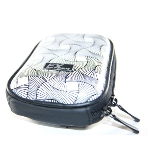 Ex-Pro® Expression Collection -  Spiral B&W - Hard Clam Shock proof Digital Camera Case Bag (Cameras upto 95mm x 65mm x 25mm)