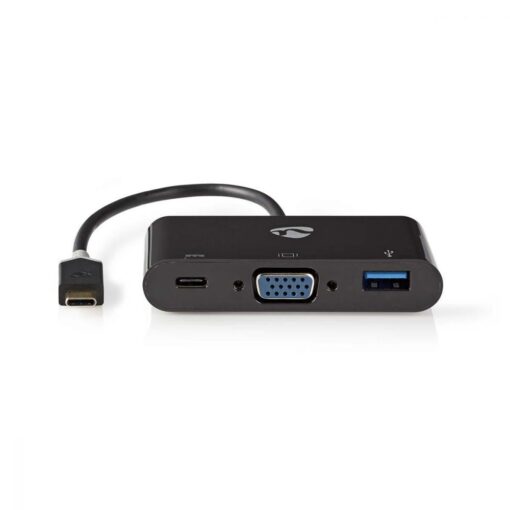 Nedis USB Type-C Adapter Cable | Type-C Male - Type-C Female + A Female + VGA Female | 0.2 m | Anthracite
