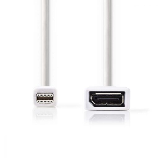 Nedis Mini DisplayPort Male to DisplayPort Female Adapter Cable | 20cm 0.2 m | White