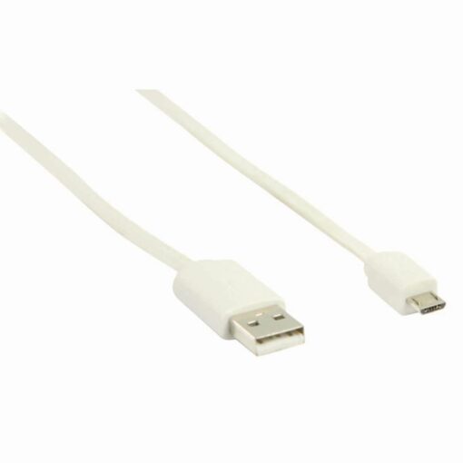 Nedis USB 2.0 Flat Cable | A Male - Micro B Male | 1.0 m | White