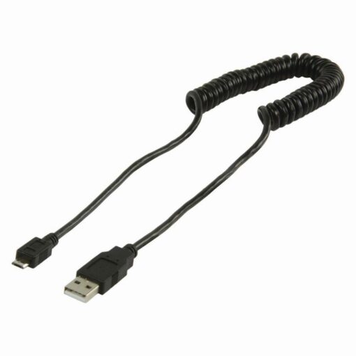 Nedis USB 2.0 Coiled Cable | A Male - Micro B Male | 2.0 m | Black
