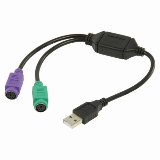 USB to 2x PS/2 Dual Keyboard & Mouse Cable Adapter PS2 6 Pin M 2.0 windows Mac