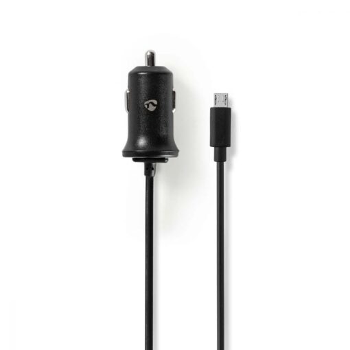 Nedis Car Charger | 2.4 A | Fixed cable | Micro USB | Black