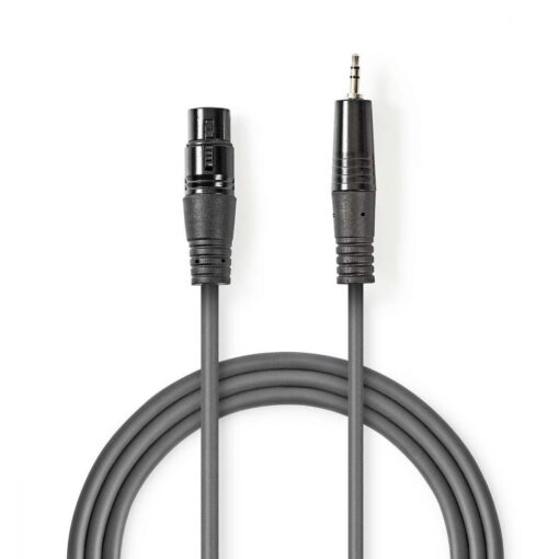XLR Audio Cable | XLR 3-Pin Male - 3.5 mm Male | 1.5 m | Grey