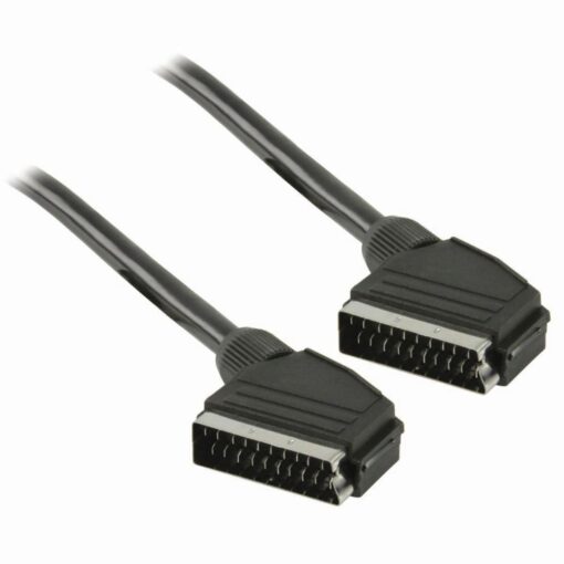 Nedis 2m SCART TO SCART Male Round Cable Nickel Plated - Black