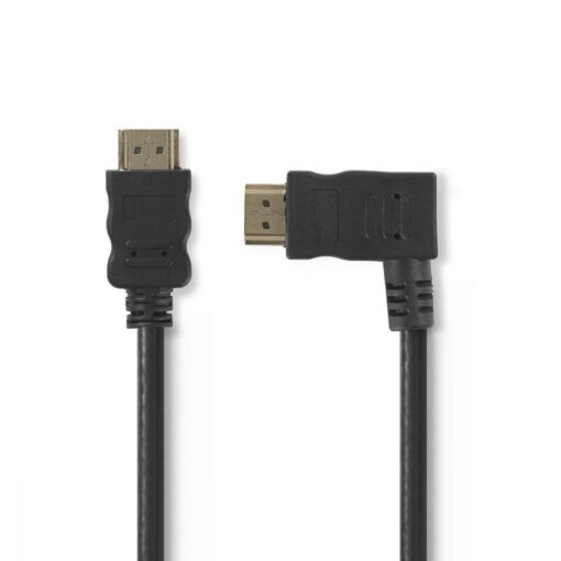 Nedis High Speed HDMI Cable with Ethernet | HDMI Connector - HDMI Connector Right Angled | 1.5 m | Black