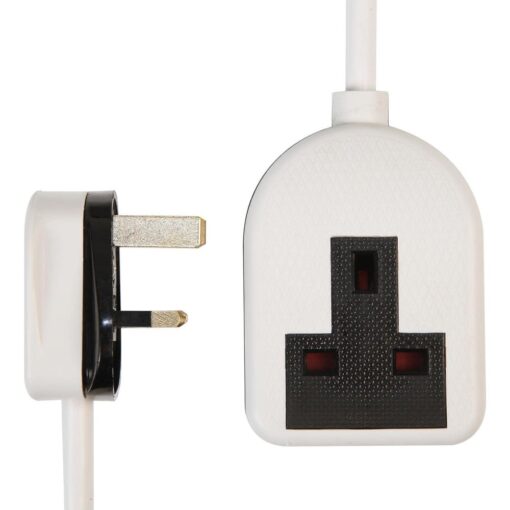 5m 1 Gang Rubber Impact Mains Extension Lead - 13A  White