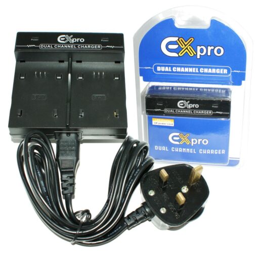 Ex-Pro® Traveller - Dual (Twin) Battery Fast Charge Digital Camera Charger