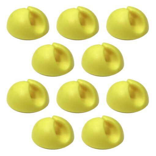 10 Pack Single Cable Desk Tidy Clips, Self Adhesive Cord Holder Clips for USB Power Wire PC Office Home, Yellow
