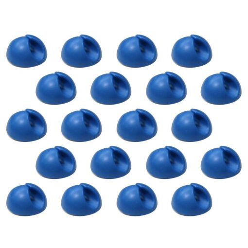 20 Pack Single Cable Desk Tidy Clips, Self Adhesive Cord Holder Clips for USB Power Wire PC Office Home, Blue