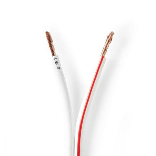 Nedis Speaker Cable | 2x 2.50 mm² | CCA | 100.0 m | Round | PVC | White | Wrap