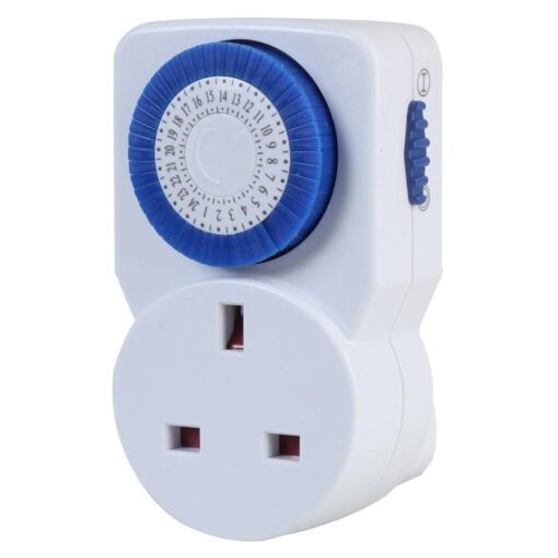 Ex-Pro Basic Programmable Mechanical Timer Switch for Mains Plug Wall Socket AM PM 12 24 Hour Timer Switch
