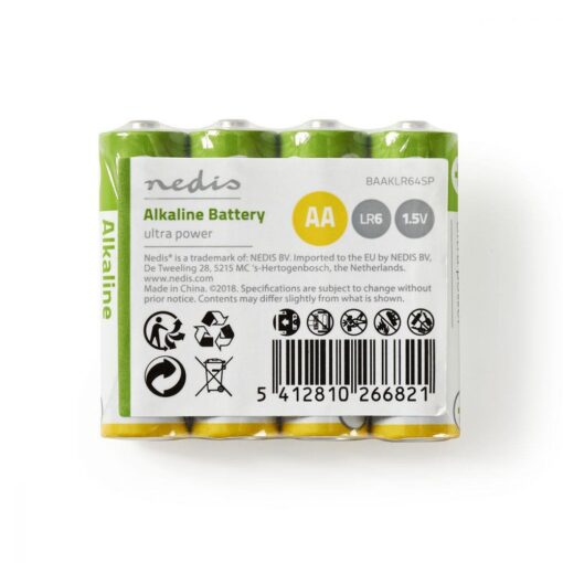 Nedis Alkaline Battery AA | 1.5 V | 4 pieces | Shrink pack