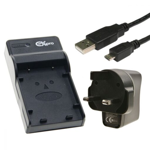 Ex-Pro EZi-Power USB Charger with USB Cable & Mains Plug for Minolta Konica DR-LB4 LB4 NP-500 NP500 NP-600 NP600