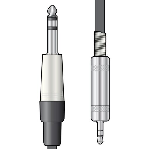 1.5m Chord TRS Classic Stereo Audio Lead 6.35mm Jack to 3.5mm Jack