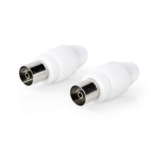 2 x Female Coaxial Connector Adapter Coax End Set TV Aerial Antenna