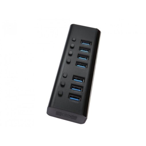 7 Ports Hub USB 3.0 High Speed Adapter Expander 1m Extension Cable Mains Powered