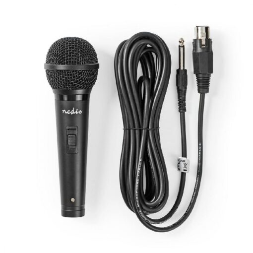 Wired Metal Handheld Vocal XLR Dynamic Microphone 6.35mm Connection with 5m Cable Black