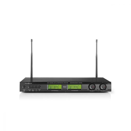 Nedis UHF Professional 16 CH Wireless Dual Handheld Microphone Mic System LCD Display