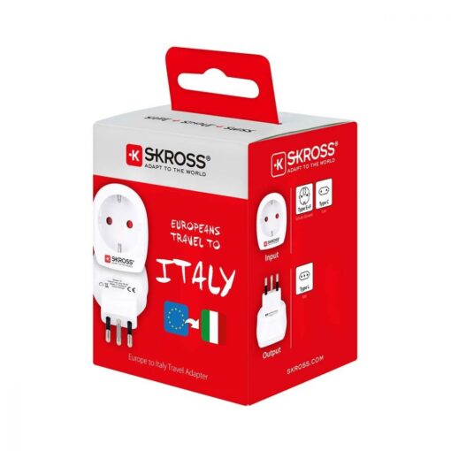Skross Travel Adapter Europe to Italy For 2- and 3-pole Schuko devices