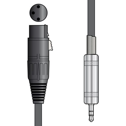 0.5m Chord Audio Lead XLR 3 Pin Female to 3.5mm Stereo Jack Adapter Cable