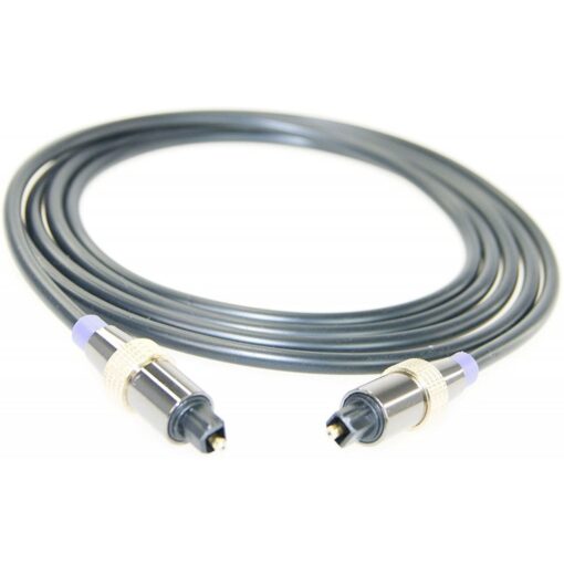 Ex-Pro High Resolution Digital Optical TOSlink Cable - 24K Gold/Metal Casing - TosLink to Toslink Optical Cable, 2m