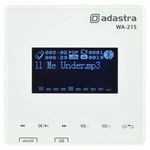 Adastra WA-215 In Wall Amplifier with USB/microSD player, FM + Bluetooth