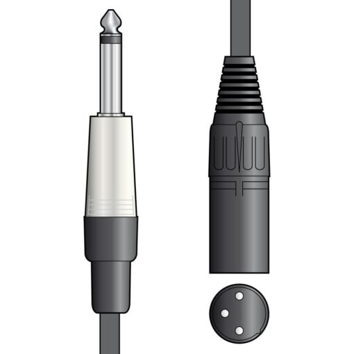 1.5m Male 3 Pin XLR to 6.35mm 1/4" Mono Jack Audio Patch Cable