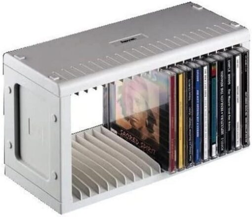 Hama CD Rack for 20 CDs (CD storage for hanging or standing, space-saving) - Grey