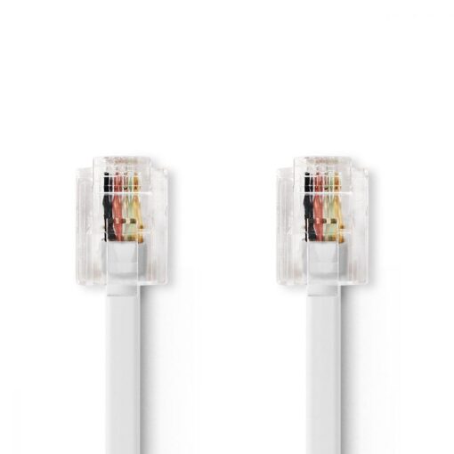 Nedis Telecom Cable | RJ11 Male - RJ11 Male | 10.0 m | White