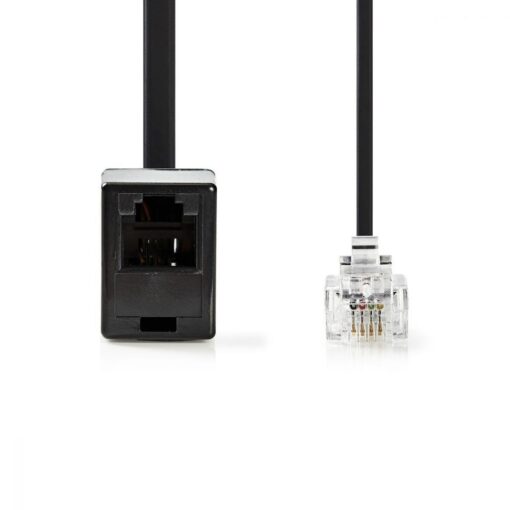 Nedis Telecom Extension Cable | RJ11 Male - RJ11 Female | 10.0 m | Black