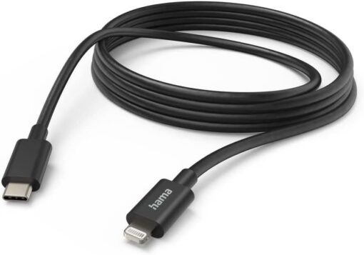 Hama 3m Charging Cable USB-C to Lightning iPhone Charging Cable, Lightning Cable