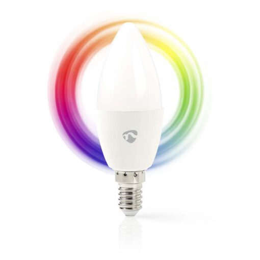 NEDIS WiFi Smart E14 LED Bulb, Full Colour and Warm White, Dimmable, Voice Control via Alexa or Google Home, IFTTT, Plug & Play, N...