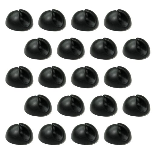 20 Pack Single Cable Desk Tidy Clips, Self Adhesive Cord Holder Clips for USB Power Wire PC Office Home, Black