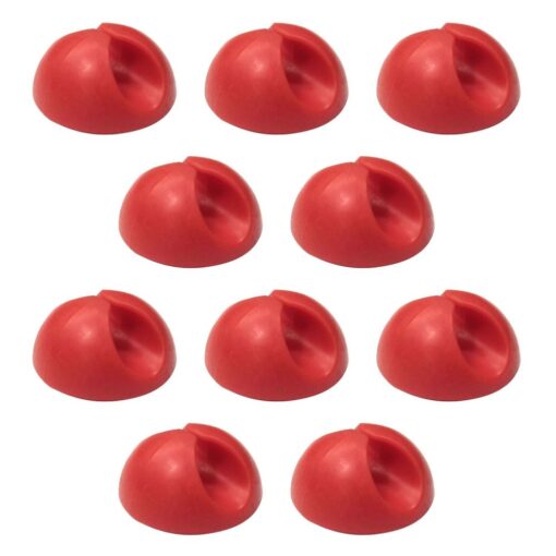 10 Pack Single Cable Desk Tidy Clips, Self Adhesive Cord Holder Clips for USB Power Wire PC Office Home, Red