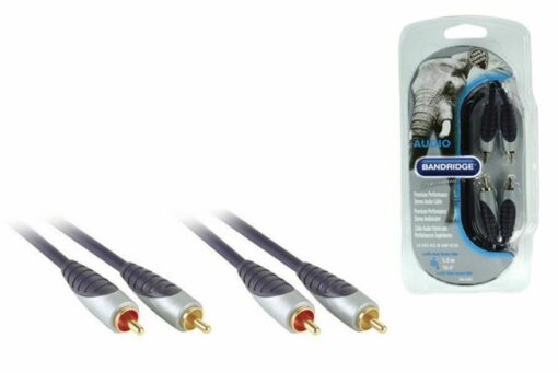 5m Bandridge 99.96% OFC Amplifier 2x RCA Phono Plugs to 2 x RCA Phono Cable